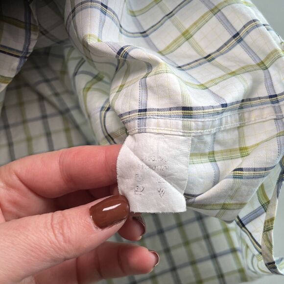 Robert Talbott Carmel Mens Plaid Blue & Green Button Front Shirt M Cotton EUC - Picture 10 of 13